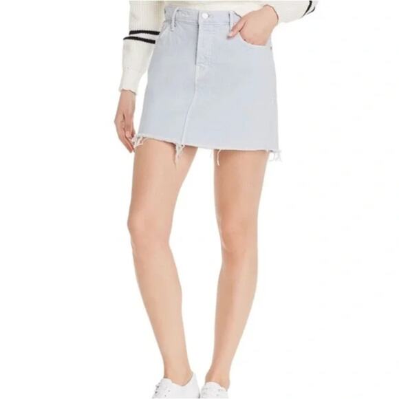 Mother Superior Women's size 24 The Vagabond Fray Mini Skirt in Baby Blue - Picture 1 of 14